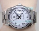 Replica Rolex Day-Date White Roman Dial SS Watch 36MM